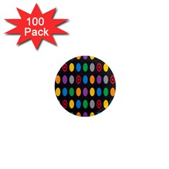 Polka Dots Rainbow Circle 1  Mini Magnets (100 Pack) 