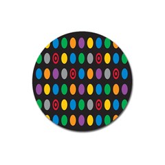 Polka Dots Rainbow Circle Magnet 3  (round) by Mariart