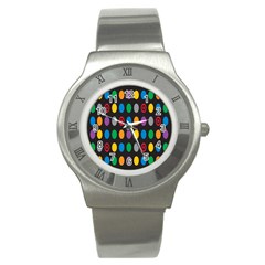 Polka Dots Rainbow Circle Stainless Steel Watch