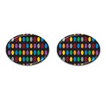 Polka Dots Rainbow Circle Cufflinks (Oval) Front(Pair)