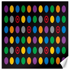 Polka Dots Rainbow Circle Canvas 12  X 12   by Mariart