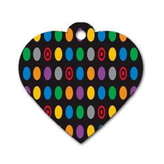 Polka Dots Rainbow Circle Dog Tag Heart (one Side) by Mariart