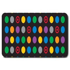 Polka Dots Rainbow Circle Large Doormat  by Mariart