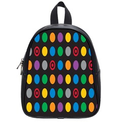 Polka Dots Rainbow Circle School Bags (small)  by Mariart