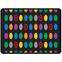 Polka Dots Rainbow Circle Fleece Blanket (large)  by Mariart