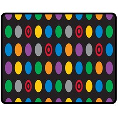 Polka Dots Rainbow Circle Fleece Blanket (medium)  by Mariart