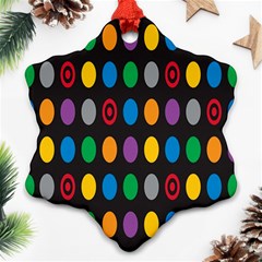 Polka Dots Rainbow Circle Ornament (snowflake) by Mariart