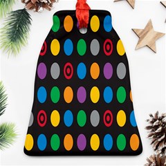 Polka Dots Rainbow Circle Bell Ornament (two Sides) by Mariart