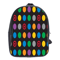 Polka Dots Rainbow Circle School Bags (xl)  by Mariart