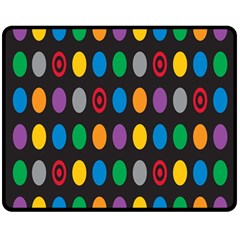 Polka Dots Rainbow Circle Double Sided Fleece Blanket (medium) 