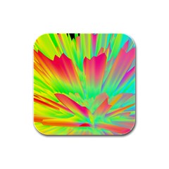 Screen Random Images Shadow Green Yellow Rainbow Light Rubber Square Coaster (4 Pack)  by Mariart