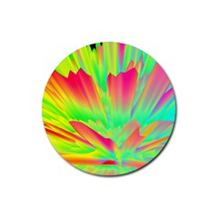 Screen Random Images Shadow Green Yellow Rainbow Light Rubber Round Coaster (4 Pack)  by Mariart