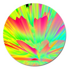 Screen Random Images Shadow Green Yellow Rainbow Light Magnet 5  (round) by Mariart