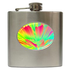 Screen Random Images Shadow Green Yellow Rainbow Light Hip Flask (6 Oz) by Mariart