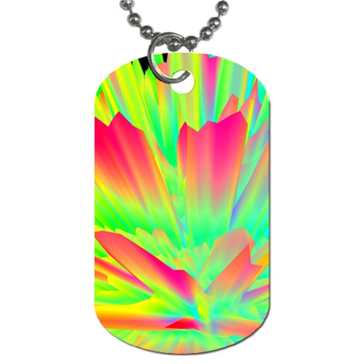 Screen Random Images Shadow Green Yellow Rainbow Light Dog Tag (Two Sides)