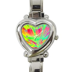 Screen Random Images Shadow Green Yellow Rainbow Light Heart Italian Charm Watch