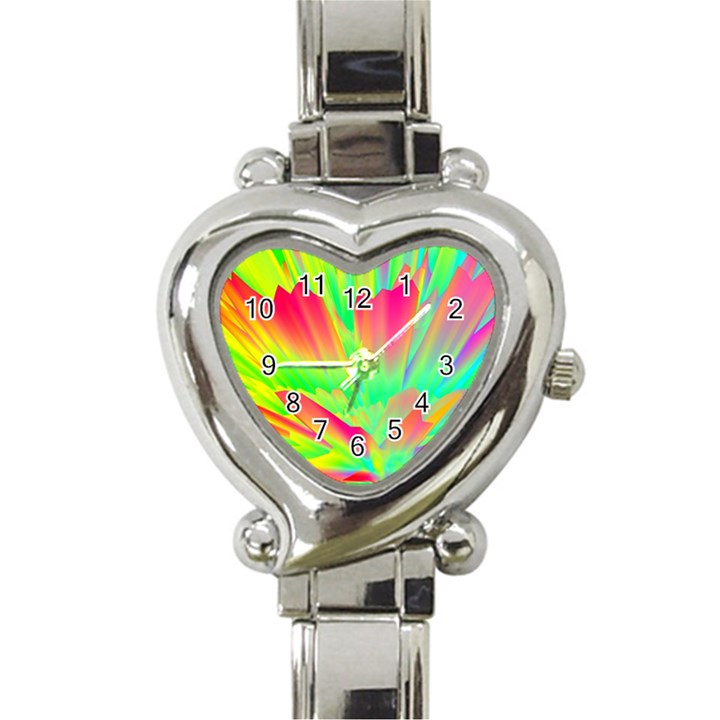 Screen Random Images Shadow Green Yellow Rainbow Light Heart Italian Charm Watch