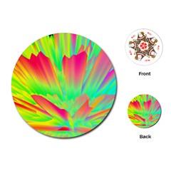 Screen Random Images Shadow Green Yellow Rainbow Light Playing Cards (round)  by Mariart