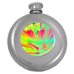 Screen Random Images Shadow Green Yellow Rainbow Light Round Hip Flask (5 Oz) by Mariart