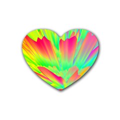 Screen Random Images Shadow Green Yellow Rainbow Light Heart Coaster (4 Pack)  by Mariart