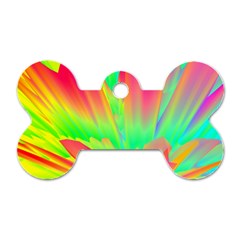 Screen Random Images Shadow Green Yellow Rainbow Light Dog Tag Bone (two Sides) by Mariart