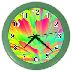 Screen Random Images Shadow Green Yellow Rainbow Light Color Wall Clocks by Mariart