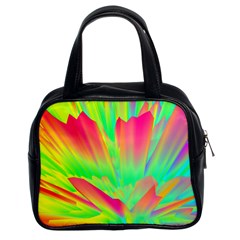 Screen Random Images Shadow Green Yellow Rainbow Light Classic Handbags (2 Sides) by Mariart