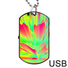 Screen Random Images Shadow Green Yellow Rainbow Light Dog Tag Usb Flash (one Side) by Mariart