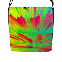 Screen Random Images Shadow Green Yellow Rainbow Light Flap Messenger Bag (l)  by Mariart