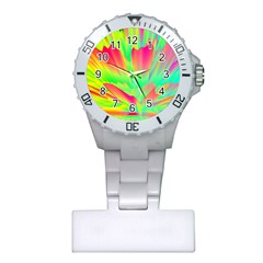 Screen Random Images Shadow Green Yellow Rainbow Light Plastic Nurses Watch