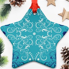 Repeatable Flower Leaf Blue Ornament (star)