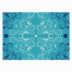 Repeatable Flower Leaf Blue Large Glasses Cloth (2-side)