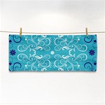 Repeatable Flower Leaf Blue Cosmetic Storage Cases Front