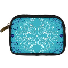 Repeatable Flower Leaf Blue Digital Camera Cases by Mariart