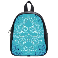 Repeatable Flower Leaf Blue School Bags (small)  by Mariart