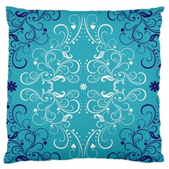 Repeatable Flower Leaf Blue Standard Flano Cushion Case (one Side) by Mariart