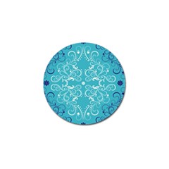 Repeatable Flower Leaf Blue Golf Ball Marker (4 Pack) by Mariart