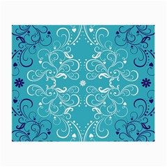 Repeatable Flower Leaf Blue Small Glasses Cloth