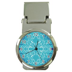 Repeatable Flower Leaf Blue Money Clip Watches