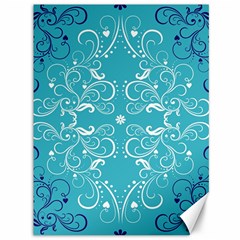 Repeatable Flower Leaf Blue Canvas 36  X 48   by Mariart