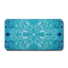 Repeatable Flower Leaf Blue Medium Bar Mats by Mariart