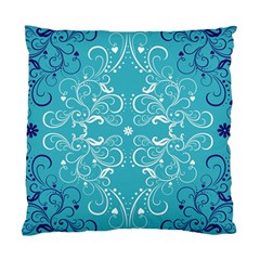 Repeatable Flower Leaf Blue Standard Cushion Case (one Side) by Mariart