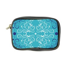 Repeatable Flower Leaf Blue Coin Purse by Mariart