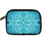 Repeatable Flower Leaf Blue Digital Camera Cases Front