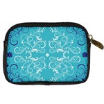 Repeatable Flower Leaf Blue Digital Camera Cases Back