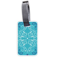 Repeatable Flower Leaf Blue Luggage Tags (one Side)  by Mariart