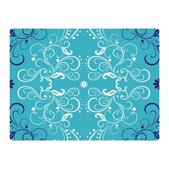 Repeatable Flower Leaf Blue Double Sided Flano Blanket (mini) 