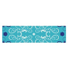 Repeatable Flower Leaf Blue Satin Scarf (oblong) by Mariart