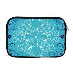 Repeatable Flower Leaf Blue Apple Macbook Pro 17  Zipper Case