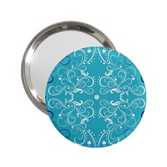 Repeatable Flower Leaf Blue 2 25  Handbag Mirrors